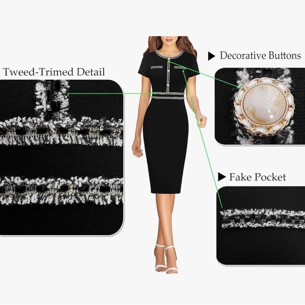 Women’s size large crew neck pencil dress - Picture 9 of 15